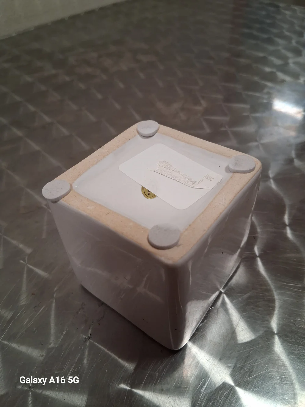 White Ceramic Square Planter Pot - Minimal Home Art
